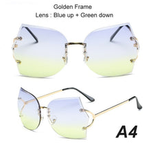 Load image into Gallery viewer, New Rimless Gradient Metal Frame Women Sunglasses